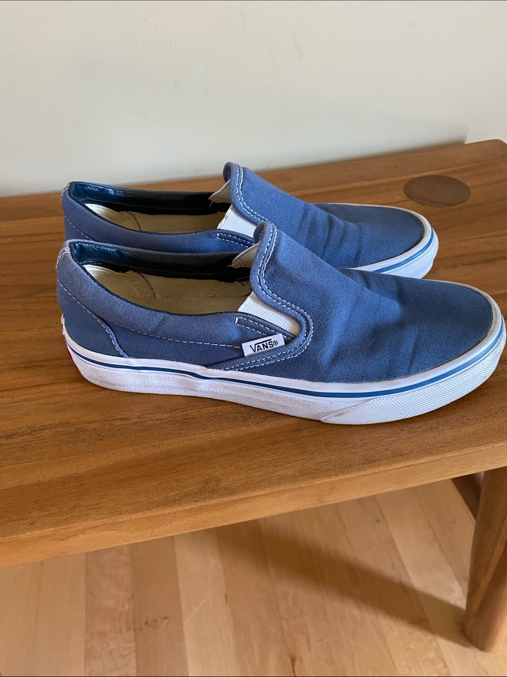 Vans Slip-On Sneakers in Blue Canvas